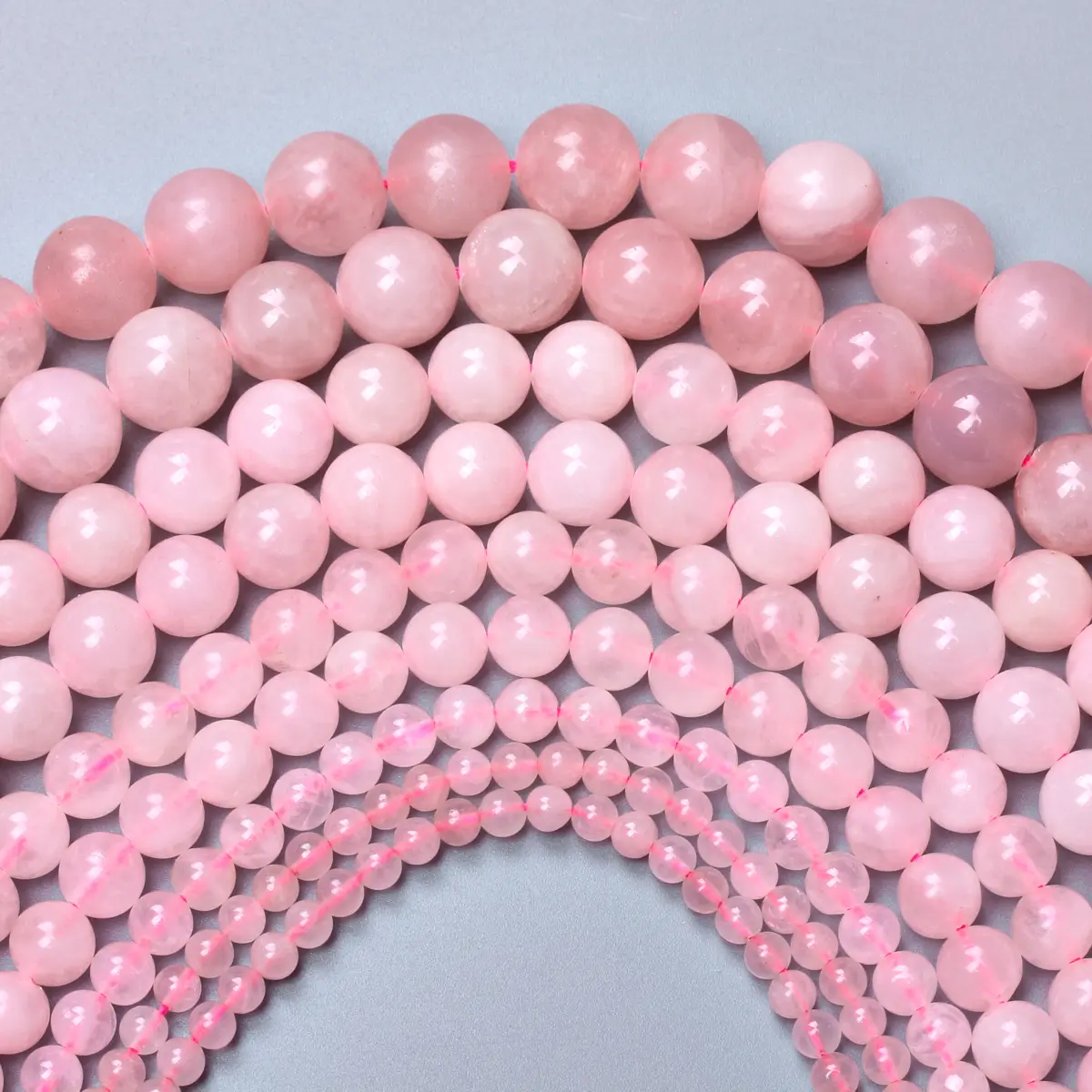 

20-60pcs 4/6/8/10/12mm Round Pink Natural Stone Loose Beads DIY For Jewelry Making Material Random Size Necklace Keychain
