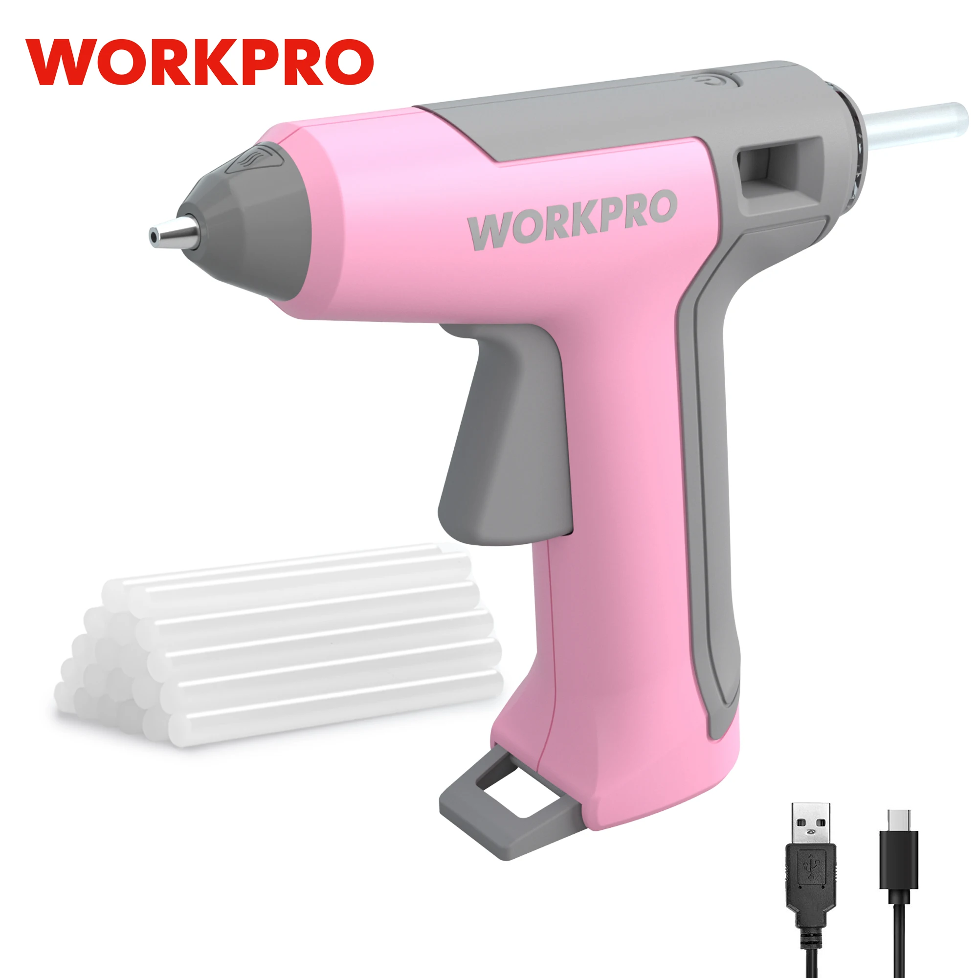 Hot Glue Gun WORKPRO 3.6V Cordless Fast Heating Glue Gun Kit with 7MM*20 Pcs Sticks Home DIY Tools