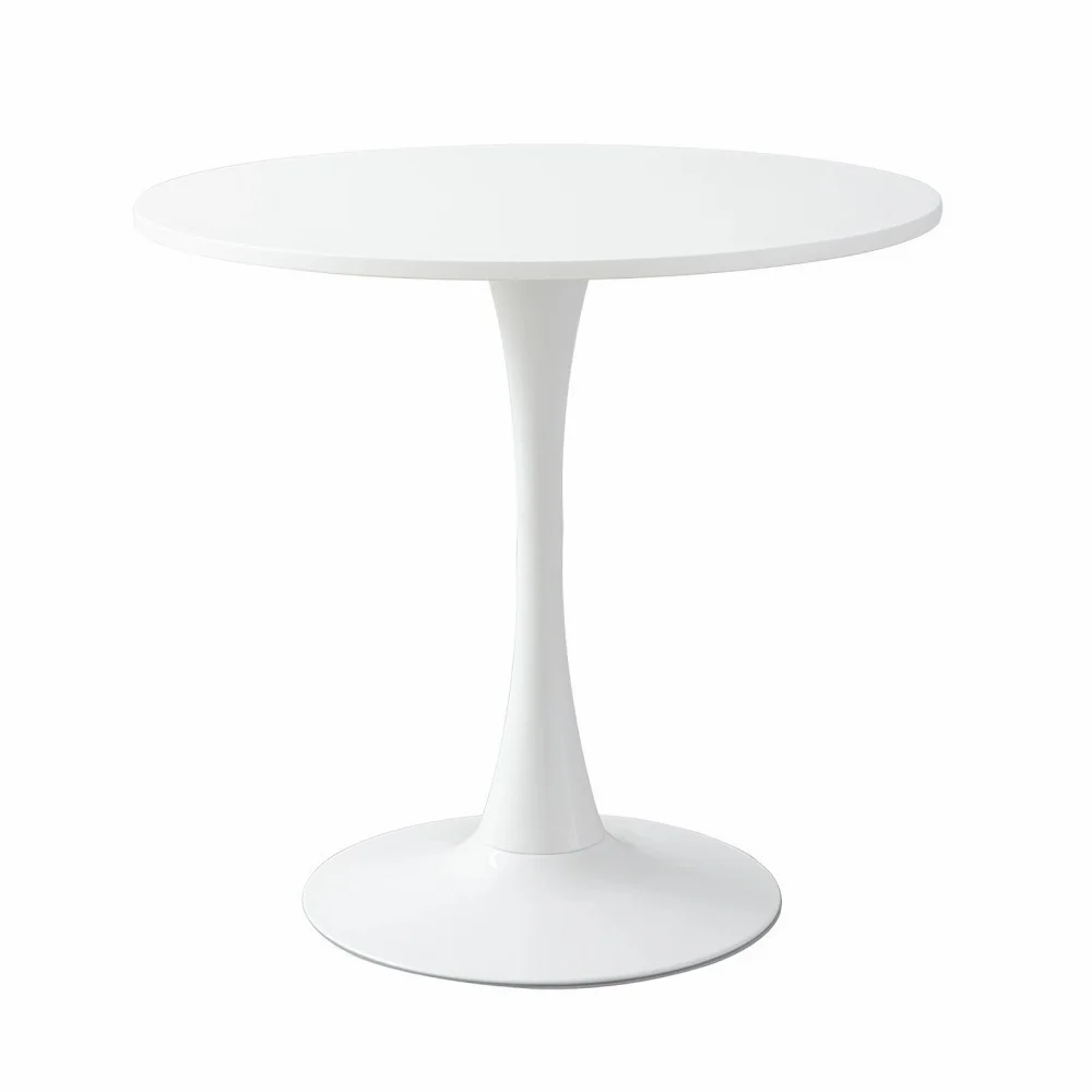 Modern Round Dining Table, &empty;31.5'' Kitchen Dining Room Furniture, Coffee Table, Leisure Living Room White