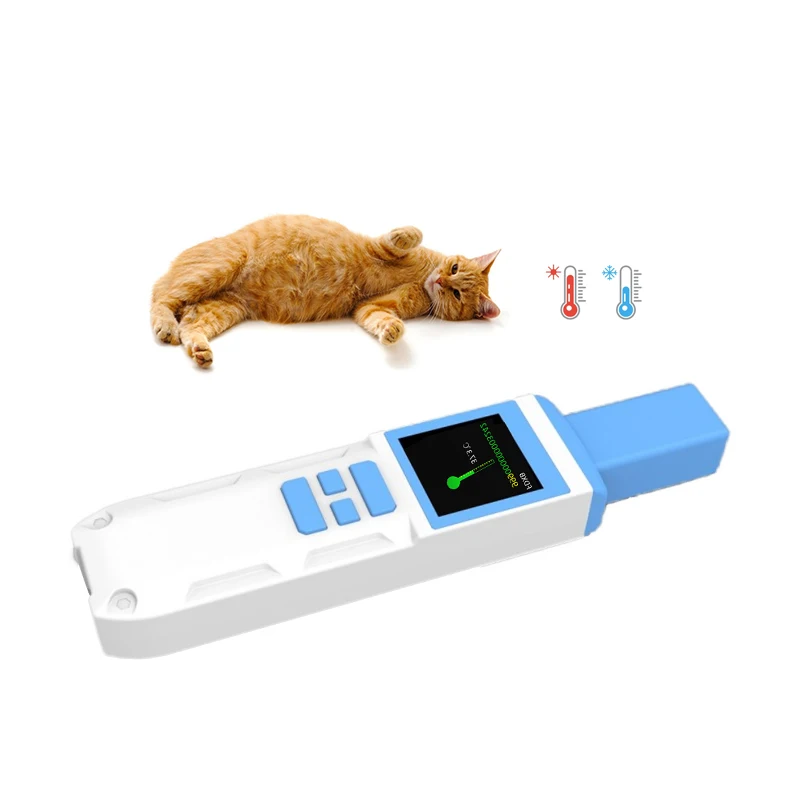 Lector de microchips RFID térmico portátil para mascotas para perros, gatos, criadores y caballos de carreras.