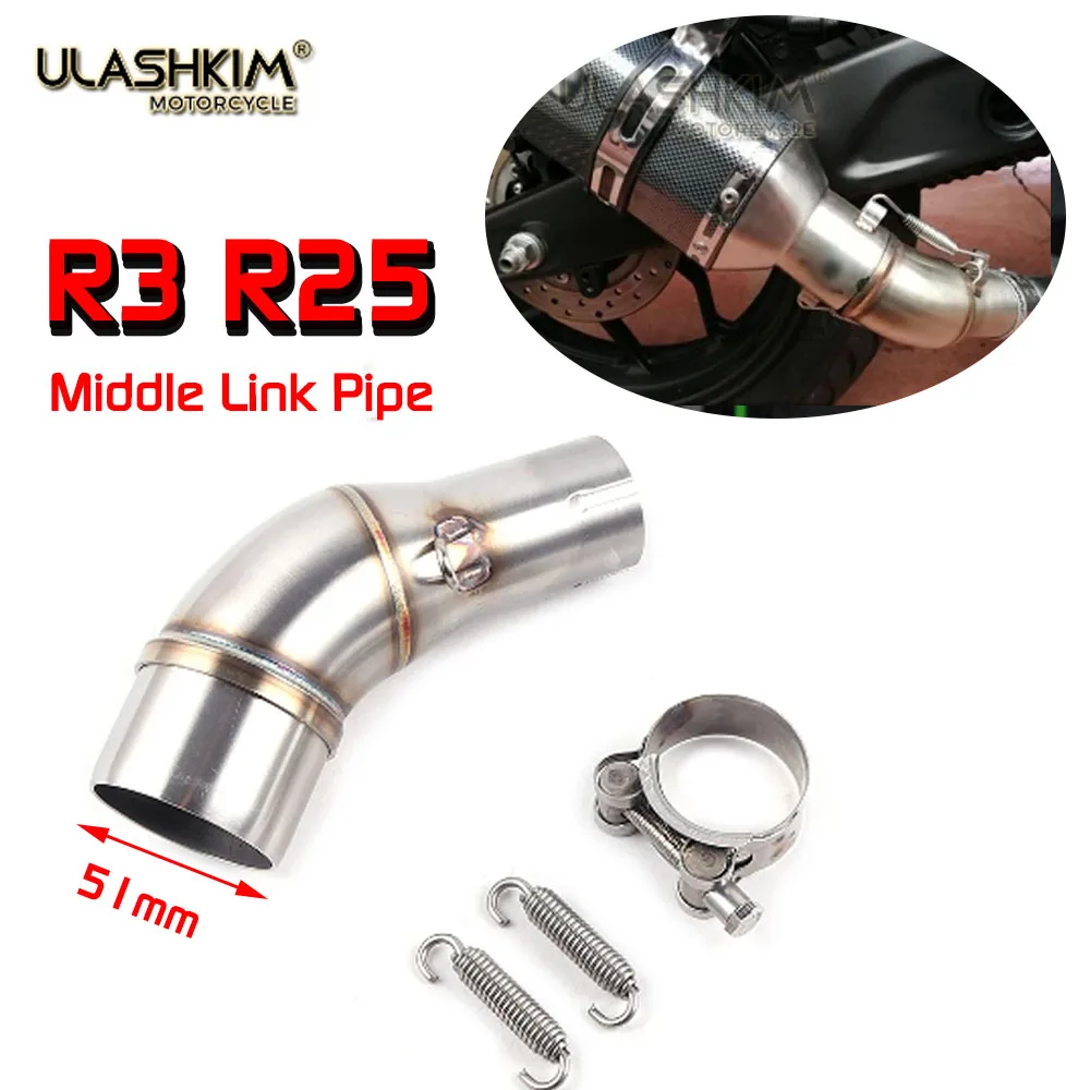 motorcycle exhaust link pipe middle pipe R3 exhaust R25 link pipe MT03