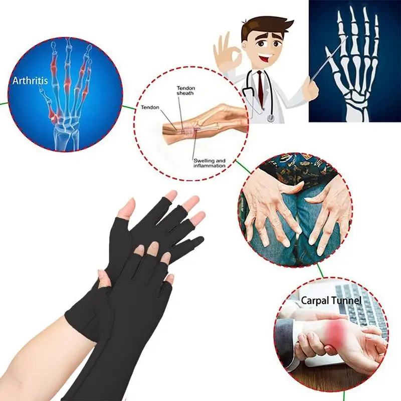 Fingerless Compression Gloves For Women Hand Relief Sports Gloves Breathable Carpal Tunnel Compression Gloves Fingerless Design 5