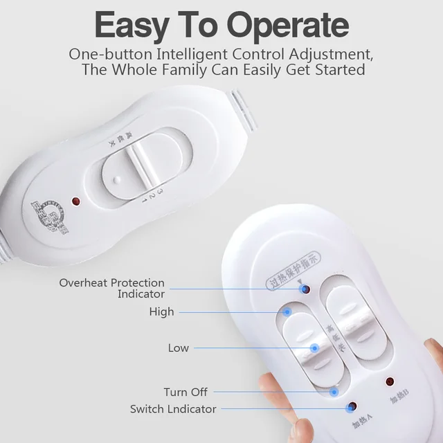 Elektromos Fűtött Takaró 220 V Vastagabb Fűtő Termosztát Szőnyeg Dupla Karosszériához Téli Melegebb Lapok Matrac - Image 3