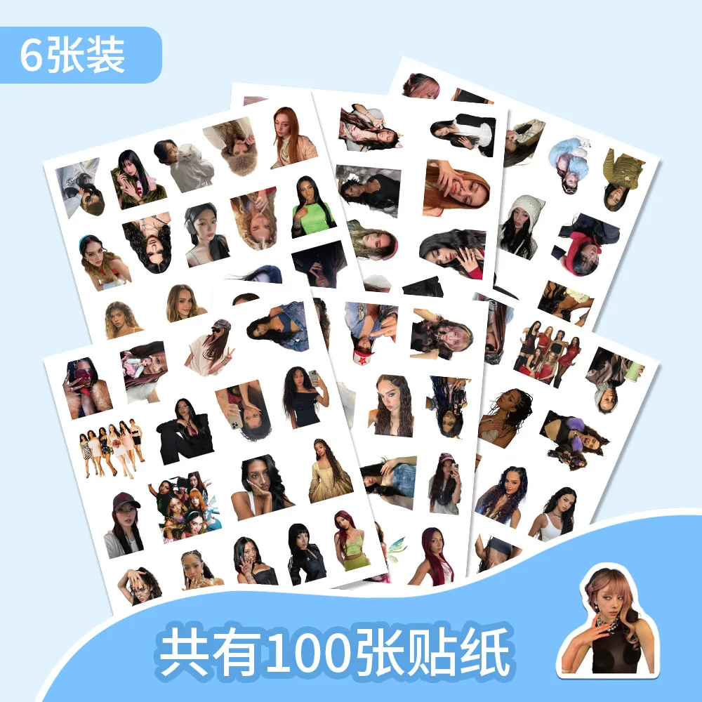 100개입 캣아이 걸그룹 휴대폰 그래피티 스티커 장 스케이트보드 여행가방 방수 스티커 팩