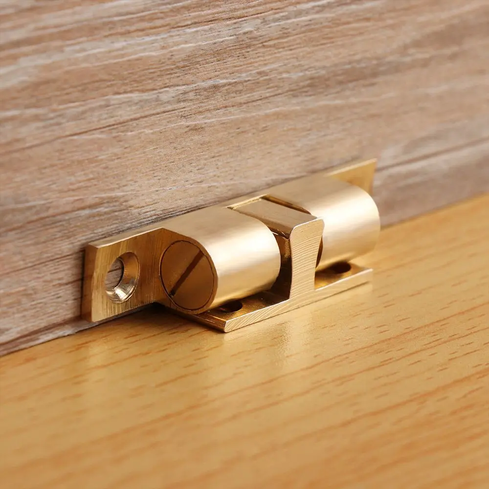 42/50/60/70mm Brass Inner Door Buckle Wardrobe Cabinet Door Bead Lock Switch Closer Catch Touch Push Damper er With Screws