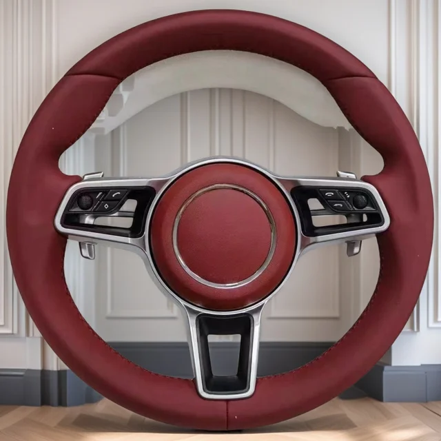 دركسون بورش جلد طبيعي | عجلة قيادة Porsche Leather Steering Wheel (911 996 – Cayenne 958 – 718 – Macan – Panamera – Taycan – Cayman – GT3 RS) 1