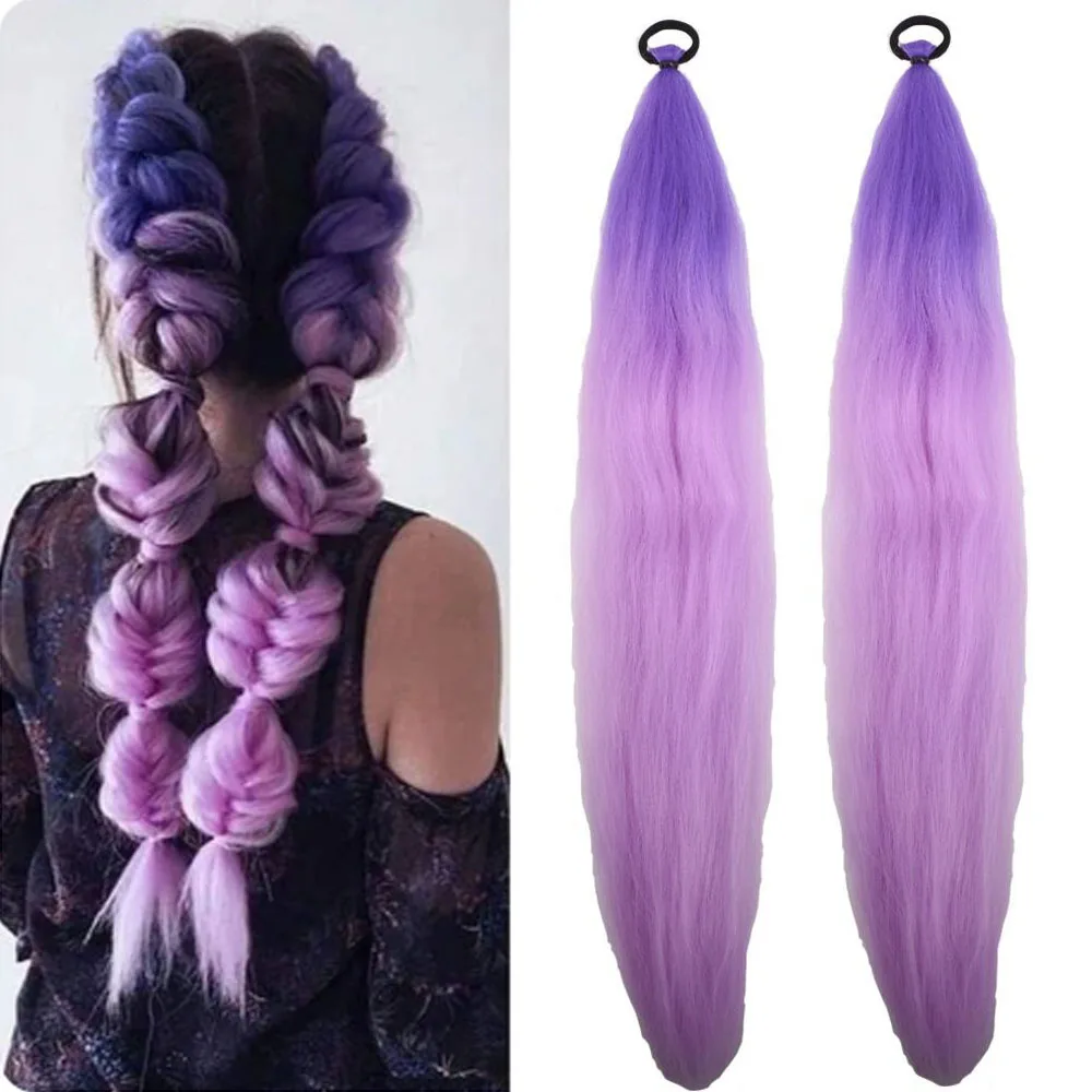 Synthetic DIY Ponytail Extensions Boxing Braids Ponytail Hair Rope For Women High Temperature Fiber Black Brown Ponytail
