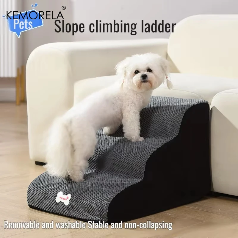 KEMORELA Pet Ramp Stairs Anti-Slip Wear-Resistant Removable and Washable Sponge Steps Cats and Dogs Four Seasons Universal
