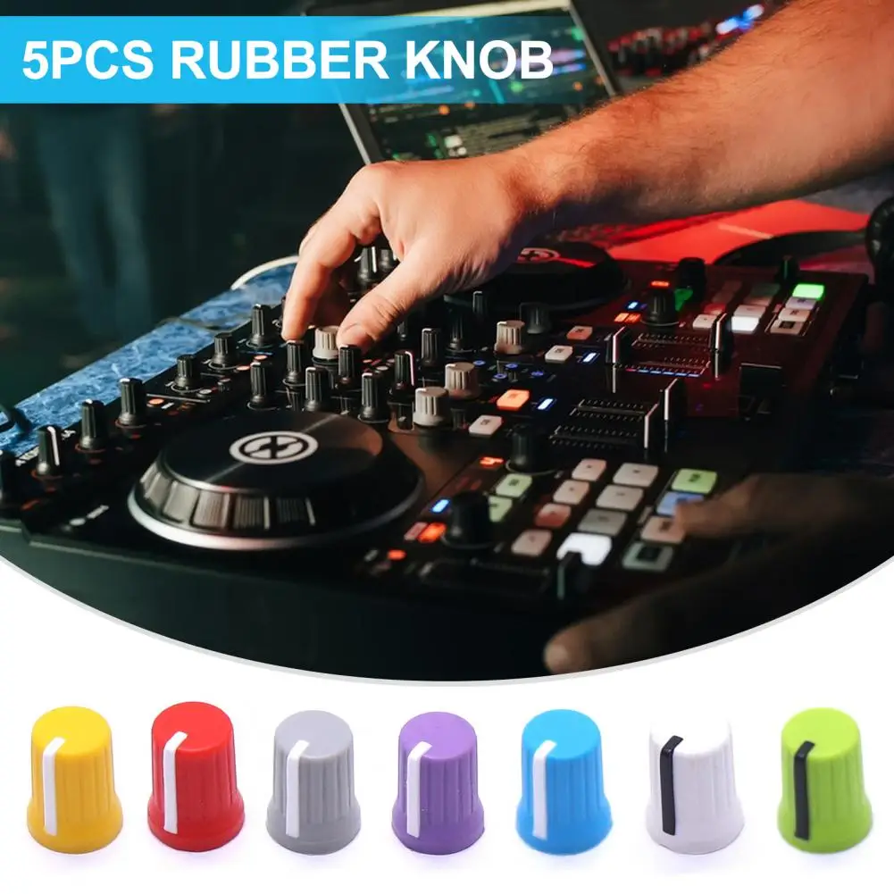 Universal EQ Rotary Knob Replacement Equalizer Potentiometer Fader Knobs Rubber Keyboard Instruments Rotary Knobs Parts 5Pcs