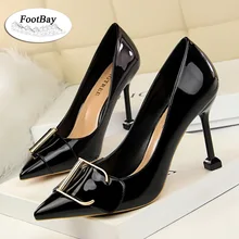 

Brand Luxury Square button Nude Color Women Pumps Shoes Pointed Toe High Heels for Women 2021