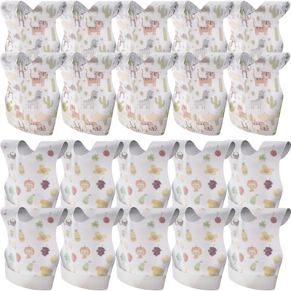 

40 Pcs Leakproof Disposable Bib Baby Bibs Meal Apron Pe Water Barrier Film Toddler