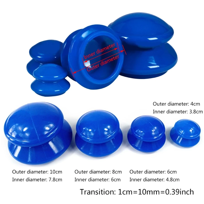 Silicone Anti Cellulite Vacuum Cupping Therapy Ventosas Massage Body Cups facial cupping set