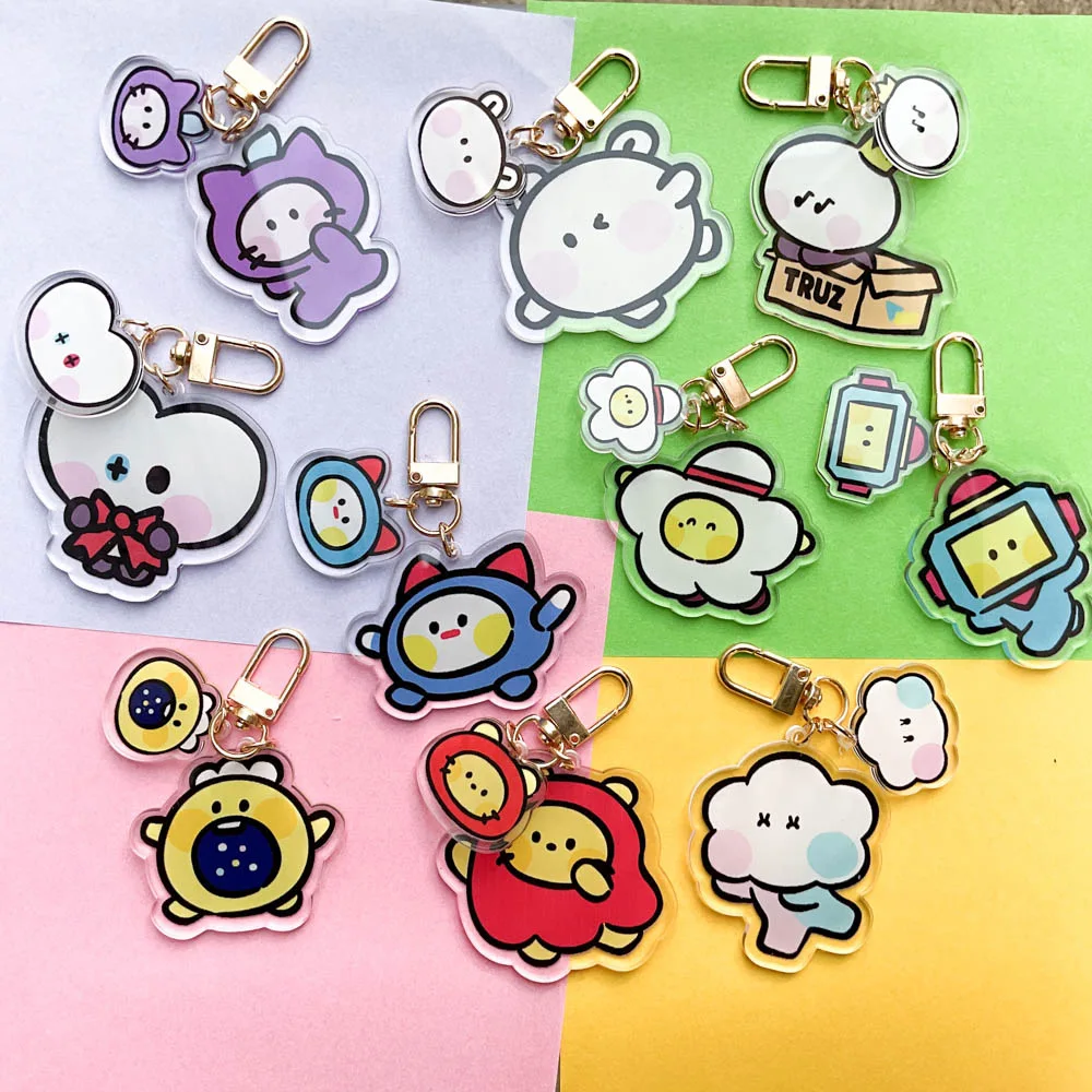 Kpop Treasure Cartoon Animal Creative Acrilico Portachiavi Truz Romy Bonbon Lawoo Personalità Trasparente Accessori Per Borse Carine