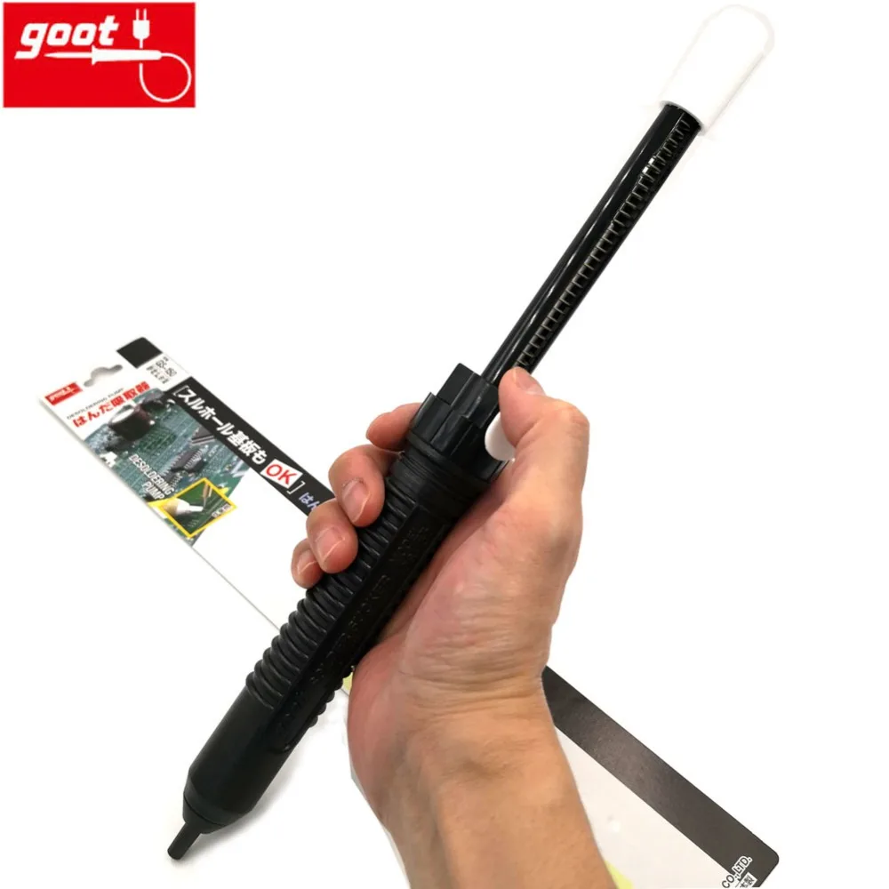 Japan GOOT GS Desoldering Pump Large Medium Small Sizes Self-Cleaning Anti-Static Manual Solder Sucker Light Strong Repair Tools