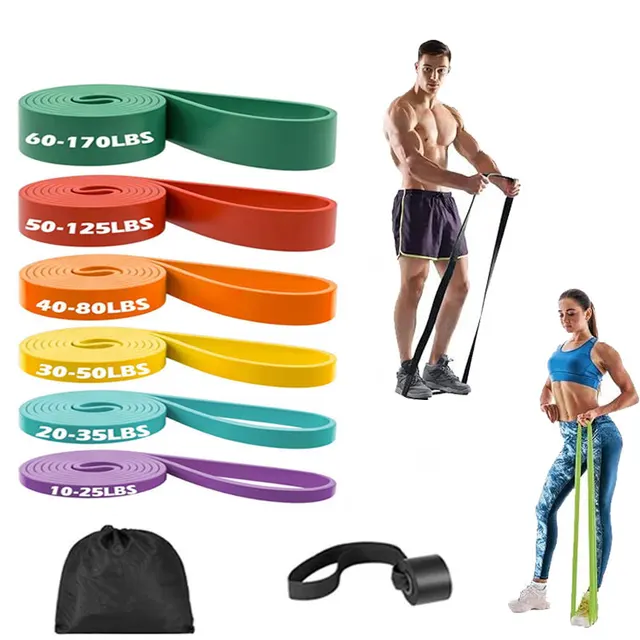 New natural latex resistance band sports resistance band set for men and women's muscle training elastic band