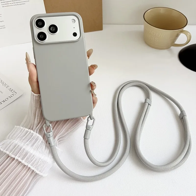Enhanced Shockproof Crossbody Lanyard Phone Case with Neck Strap and Soft Touch Finish