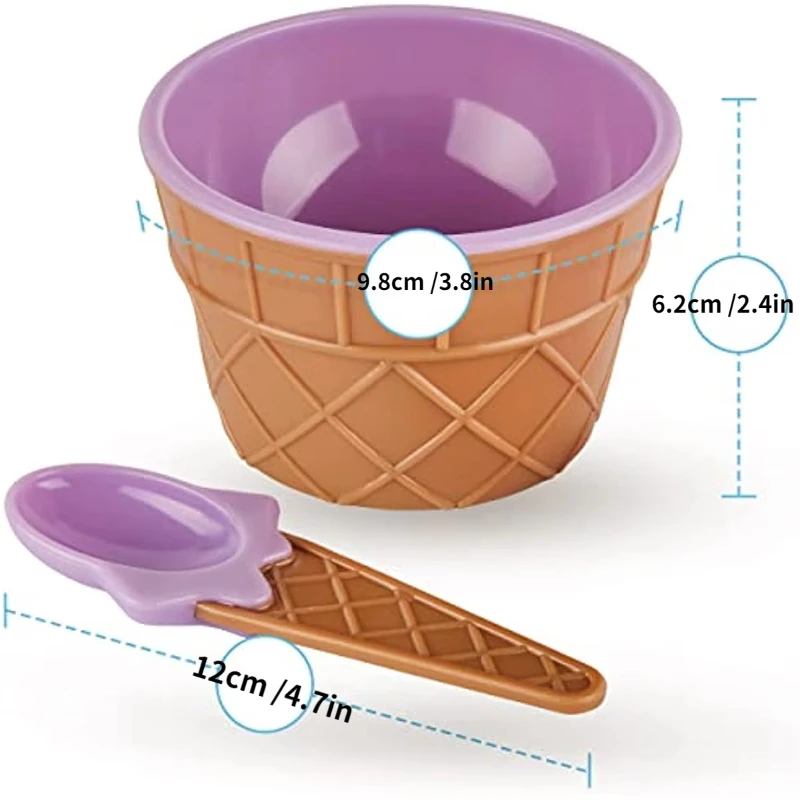 Ice Cream Bowl & Spoon Set 6