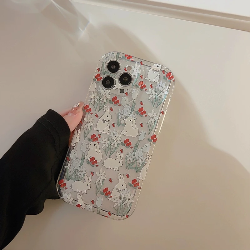 Cute Rabbit Grip Holder Phone Case with Enhanced Protection and Style