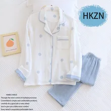 

Pajamas for Women Sleepwear Cotton Gauze Long Sleeve Pajamas Loose Comfor Breathable Soft Clothes Two-piece Women Home Clothes