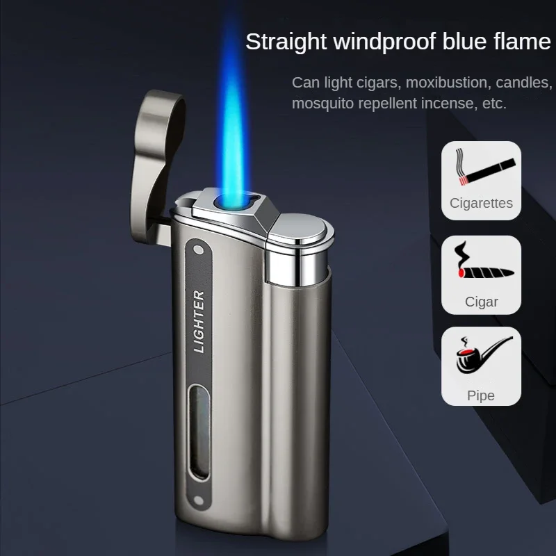 Butane Gas Lighter For Men Smoking Lighters Cigarette Accessories Inflatable Refill Windproof Lighter Unusual Gift Free Shipping