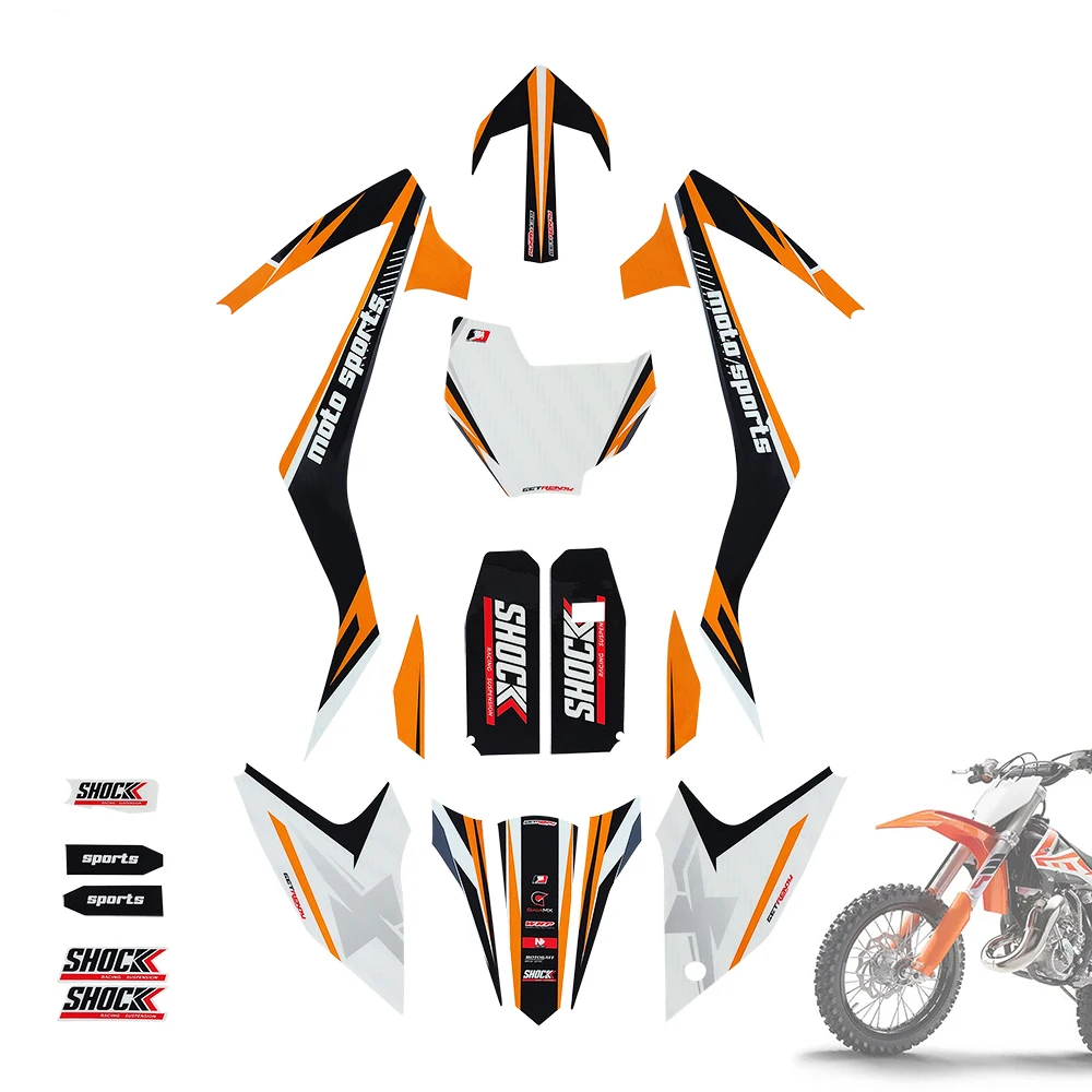 Motorcycle Graphics Backgrounds Decals 3M Stickers Kit For KT65 For TaoTao DB20 Model Dirt Bike