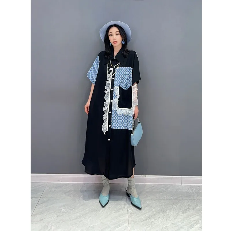 

2023 Summer New Fashion POLO Collar Shirt Dress