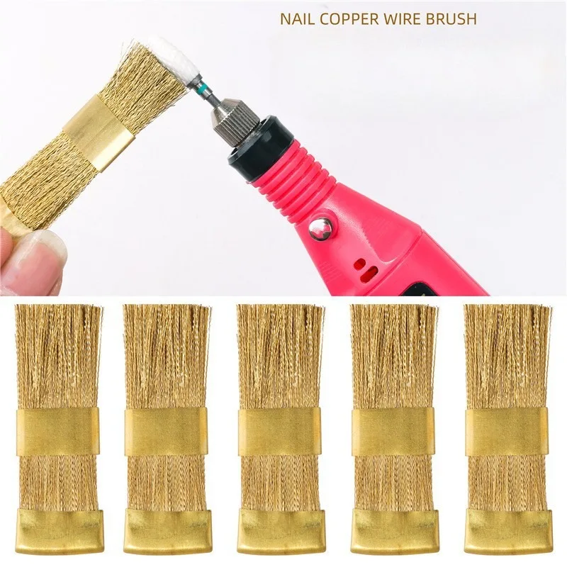 Nail Drill Bits Cleaning Brush Copper Wire Brushes For Electric Manicure Brusher 2