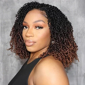 12 8 Inch Yanky Twist Crochet Hair Pre-looped Bohemian Kinky Mini Passion Twist Spring Yankee Twist Crochet Hair for Black Women 1