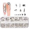 12 Grids Clear Mixed Sizes Nail Art Rhinestones Crystal 3D Glitter Non Hotfix Diamond Decoration Nail Parts Accessories 1