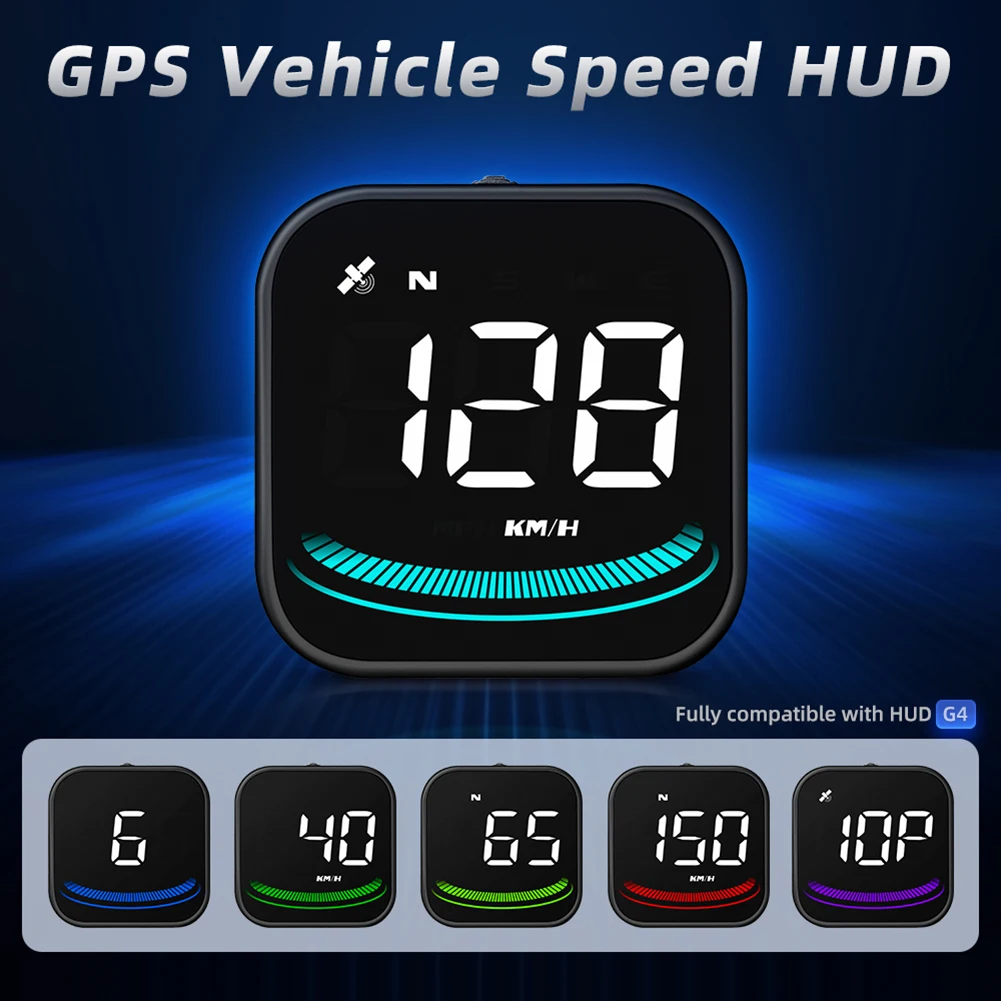 Compteur de vitesse GPS HUD G4, affichage tête haute, alarme de vitesse  automatique, boussole numérique intelligente