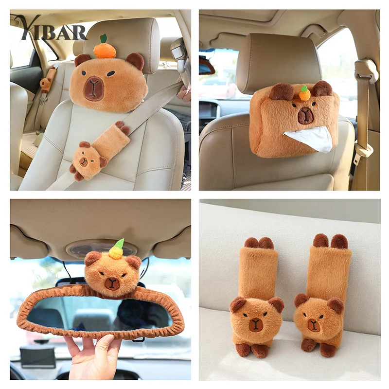 

Автомобильная подушка для шеи на подголовник, плюшевая подушка для защиты плеч на подголовник, милая Автомобильная декоративная подушка для автомобиля, подарок