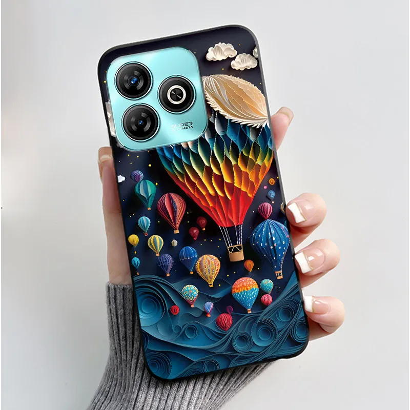 Aesthetic Cute Cat Black Shockproof Silicone Back Cover