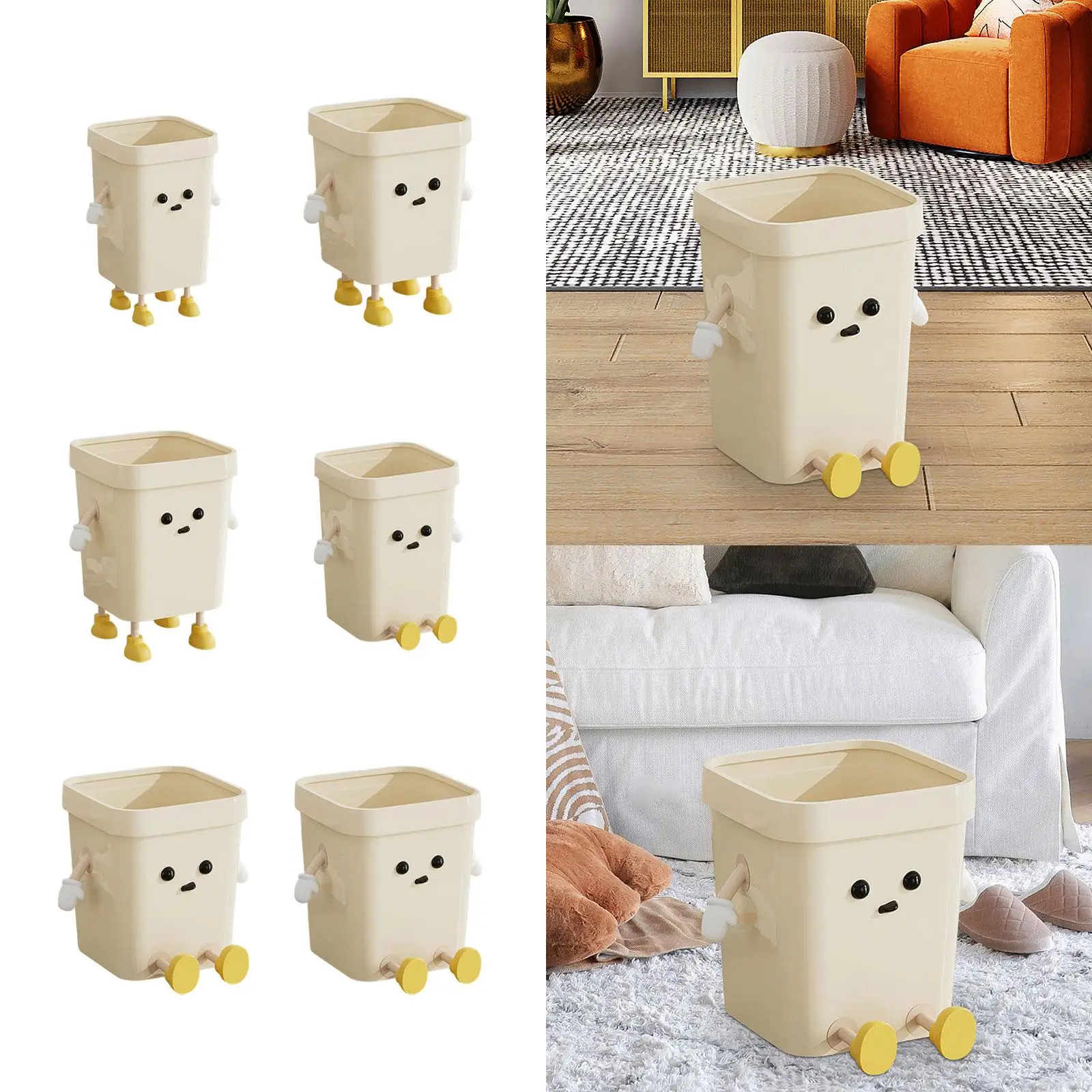 Creative Trash Can Lightweight Cartoon Sturdy Household Compost Bucket Cute Garbage Bin for Study Home Office Kitchen Bedroom Creative Trash Can Lightweight Cartoon Sturdy Household Compost Bucket Cute Garbage Bin for Study Home Office Kitchen Bedroom