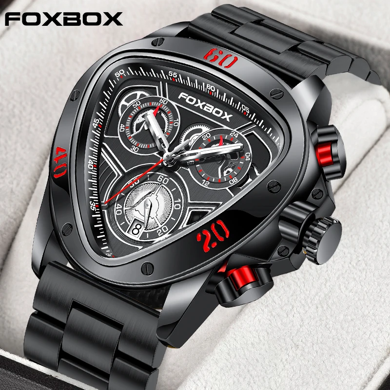 

FOXBOX Watches Casual Fashion LIGE Men Watch Luxury Waterproof Luminous Date Wristwatch for Men Military Chronograph Mens Watchs