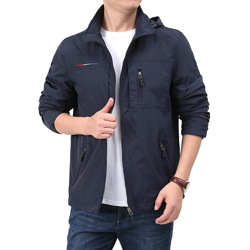 2024 Autumn Men's Windbreaker Jackets Waterproof Windshield Jacket Men Military Hooded Water Proof Wind Breaker Casual Coat Male 2