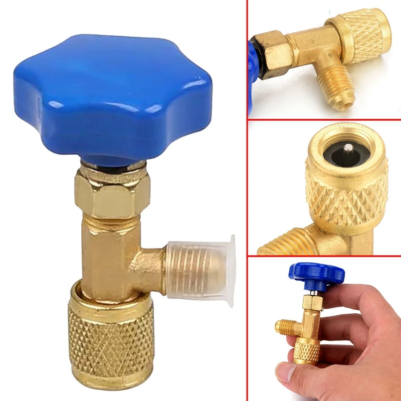 Refrigerant Can Opener 1 Pcs Low Pressure Dispensing Valve Bottle Opener 1/4 SAE Connector Mayitr Refrigerant Bottle Can Tap for R22 R134a R410A Gas