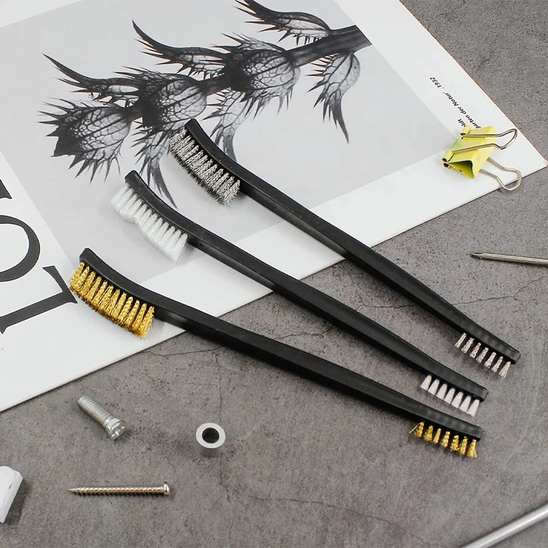 Set 3 Spazzole Metalliche Mini - Setole In Ottone E Nylon, Per Pulizia Saldatura, Ruggine E Sporco - Foto 10