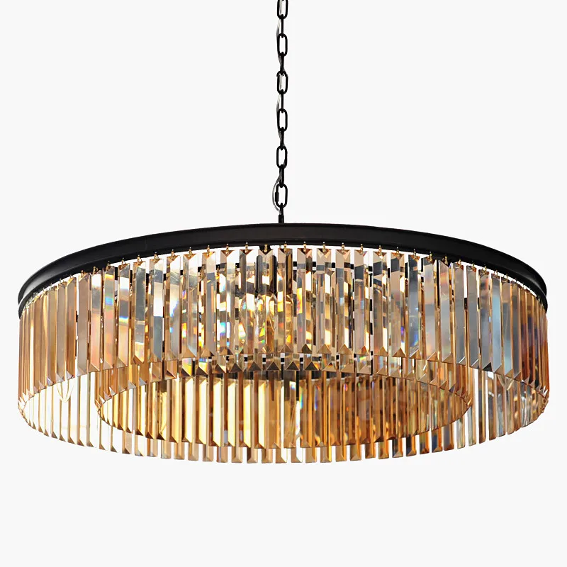 

Modern Retro Gold Black Metal E14 Led Pendant Lights Chain Hanging Lustre K9 Crystal Suspension Lamp Loft Luxury Lamp Fixtures
