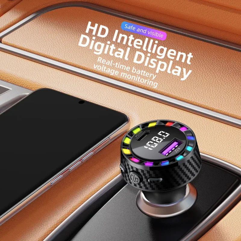 New 30W PD Car Charger QC3.0 Fast Charge Car Cigarette Lighter Plug 2 Port Car Charger Flash Charge with Digital Display 2025