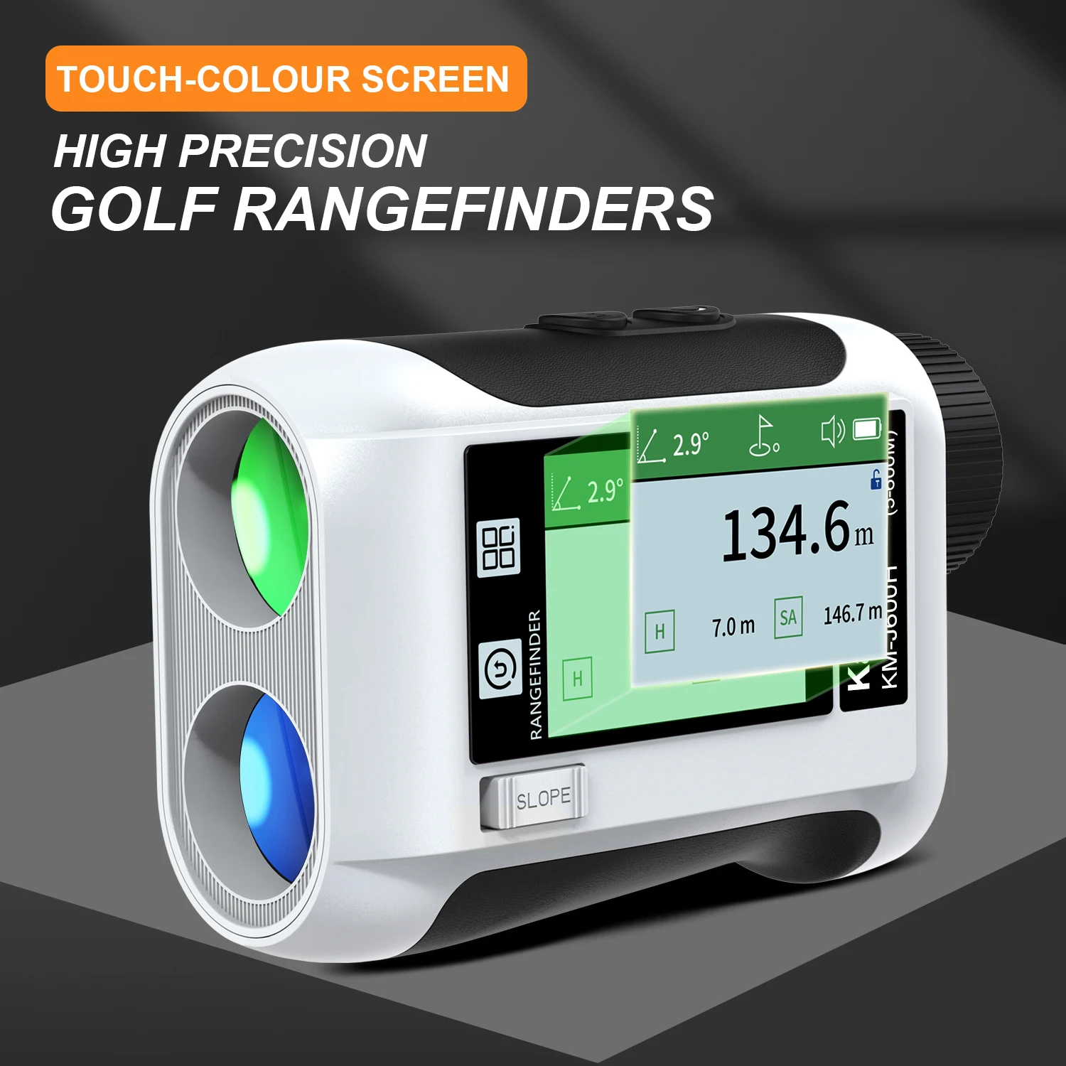 Laser Rangefinder Laser Distance Meter 600M /800M /1200M /1500M Golf Rangefinder Distance Meter LCD Touch Screen 6.5X Magnification USB Rechargeable Range Finder