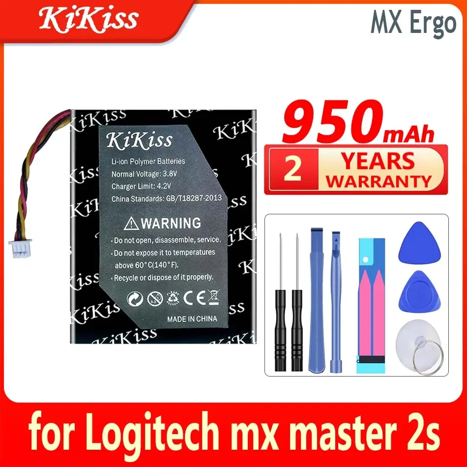 Batteria Kikiss Mx Ergo (533-000120) 950Mah Per Logitech Mx Master 2S Mx Anywhere 2 2S Anywhe2 Anywhes2S Mx Ergo