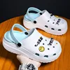 2023 New Summer Women's Clogs Slippers Fashionable Thick-Soled Round Toe Outdoor Non-Slip Couples Beach Sandals 4