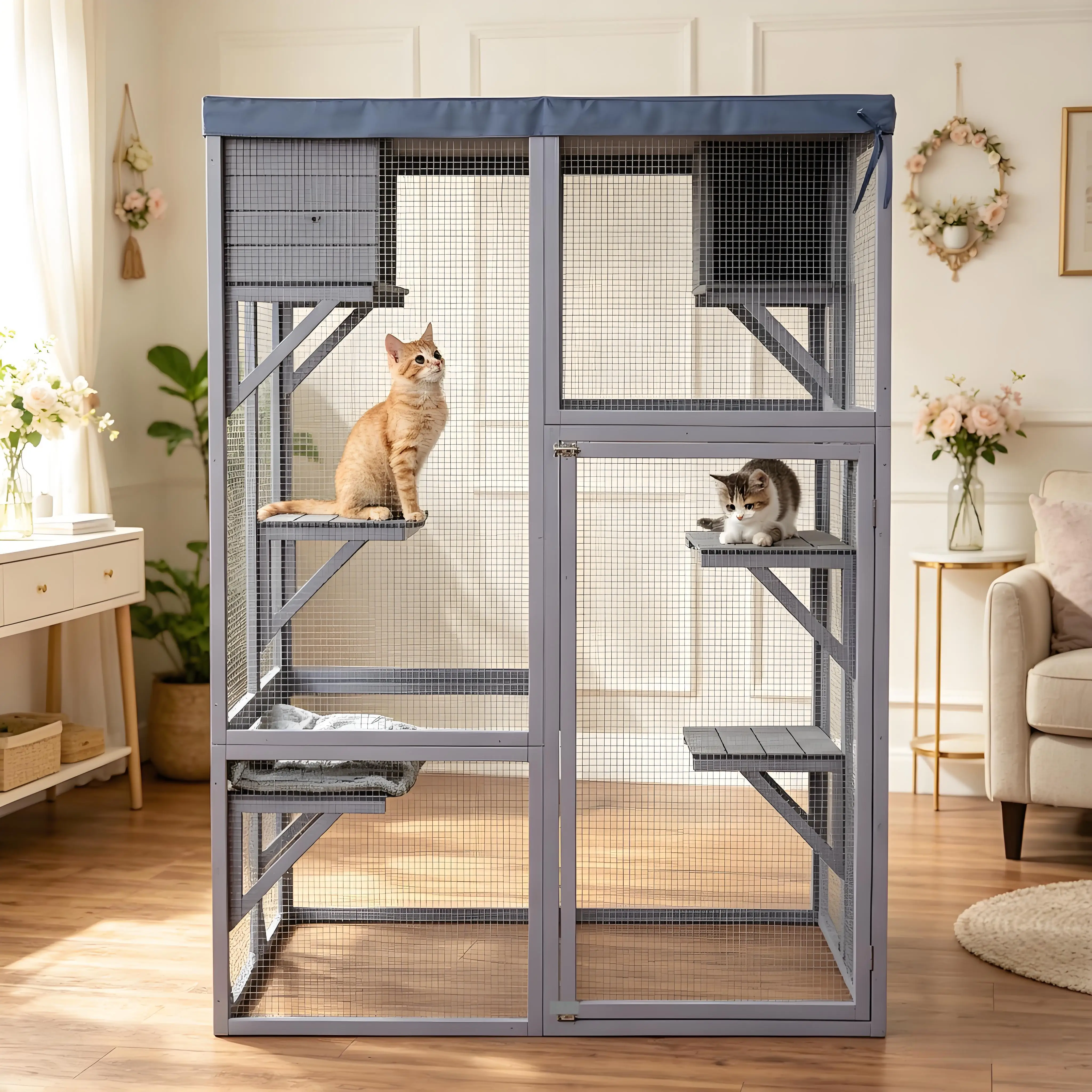 Outdoor Wooden Cat Enclosure 2