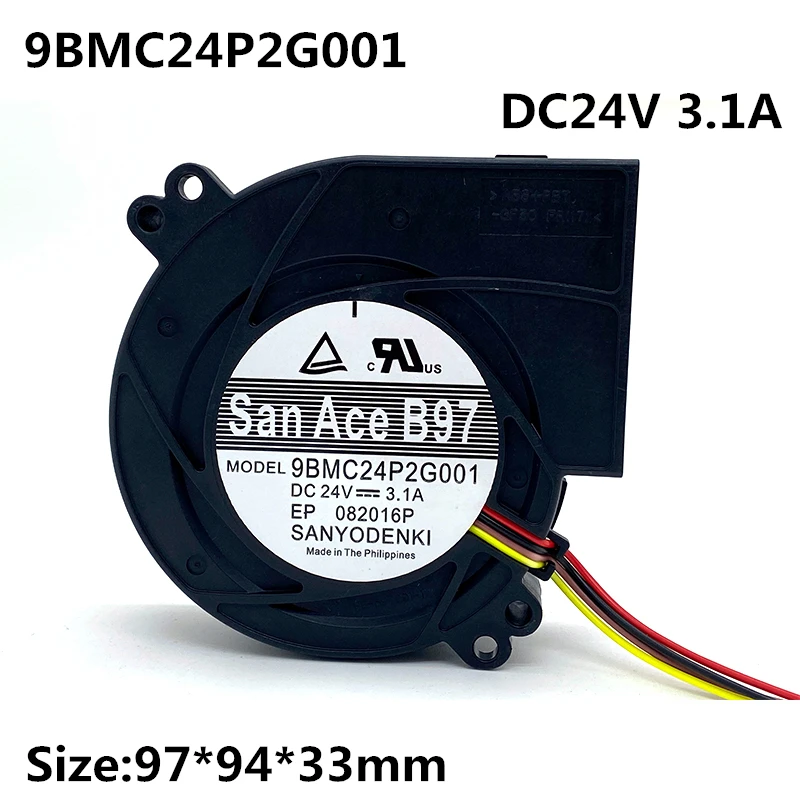 Original para Sanyo 9cm 9bmc24p2g001 Dc24v 3.1a 97*33 mm Super Ventilador de Refrigeração do Turbocompressor do Volume de ar
