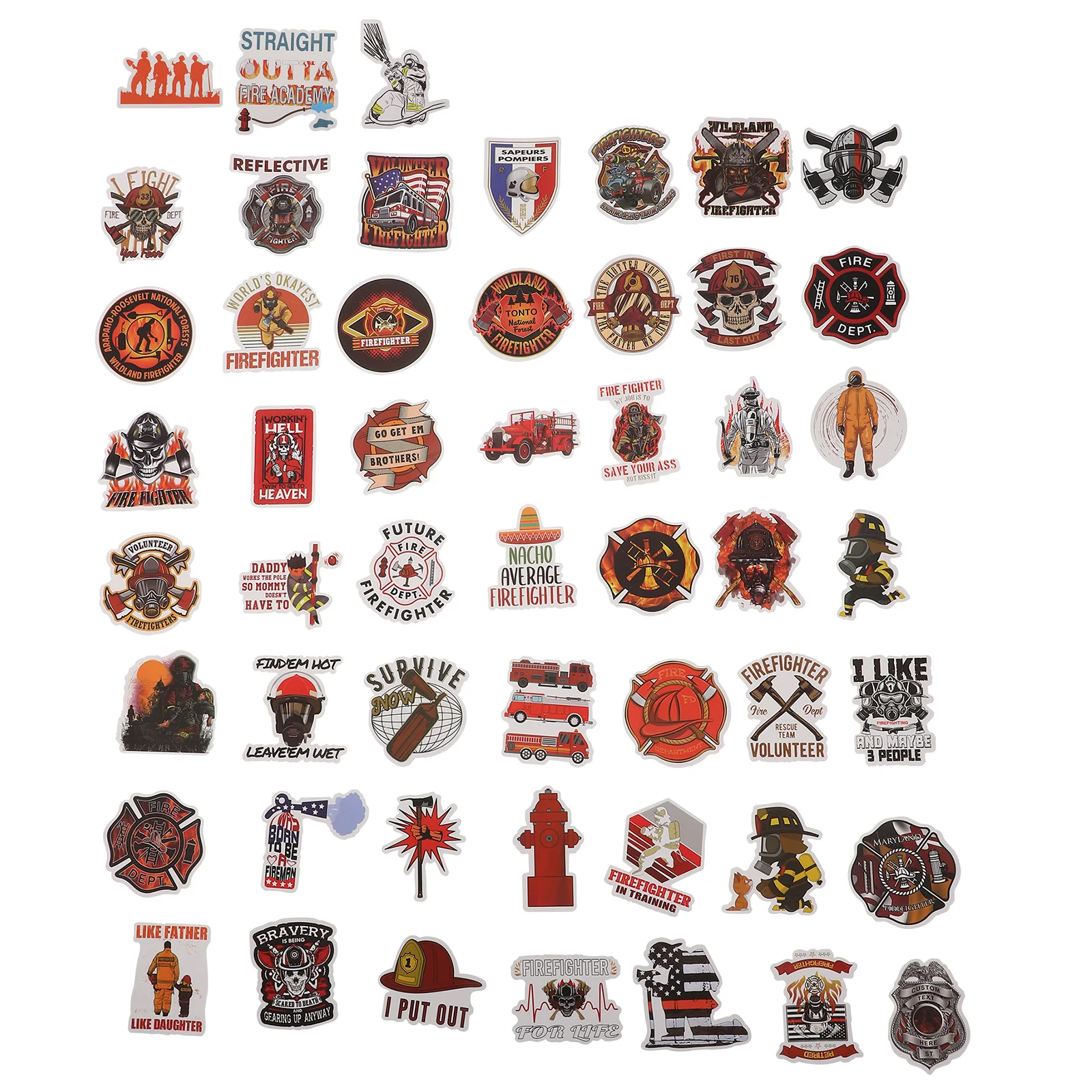 

50 Sheets Sticker Hard Hat Cool Stickers Adults Water Bottles Bumper Welding Suitcase Hardhat Decals