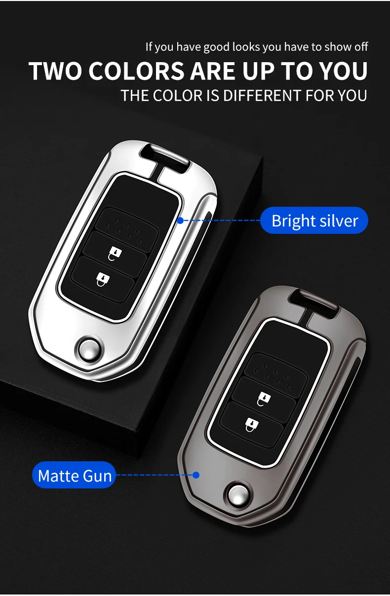 Custodia per chiave a distanza per auto in metallo Shell Fob per Honda Civic CRV CR-V HRV Accord Crider Odyssey Fit Pilot Protector Bag accessori - Sca9e885970294b9c920c5abe3377421cT