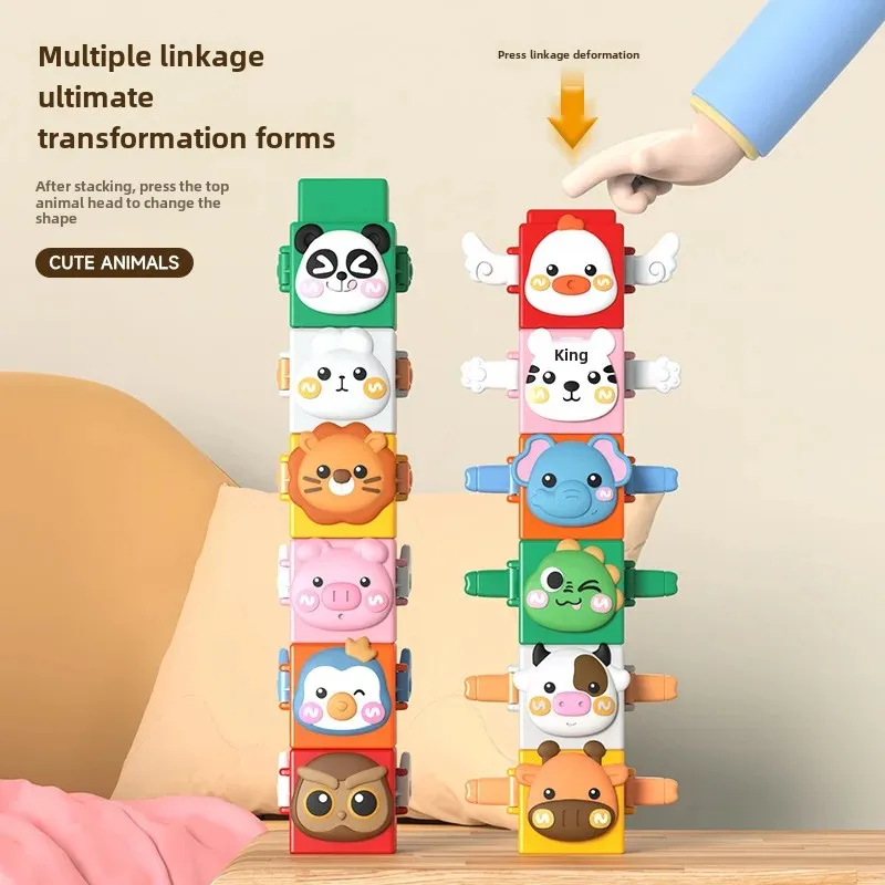 Fun Animal Stacking Toys For Kids Baby Early Education Press Assembly Preschool Learning Playthings Mainland China Origin