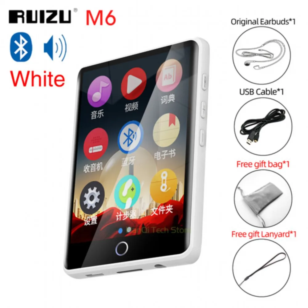 

Портативный mp3-плеер RUIZU M6 с сенсорным экраном, Bluetooth, 8 ГБ/16 ГБ, аудиоплеер с динамиком, FM, запись электронных книг, видеоплеер