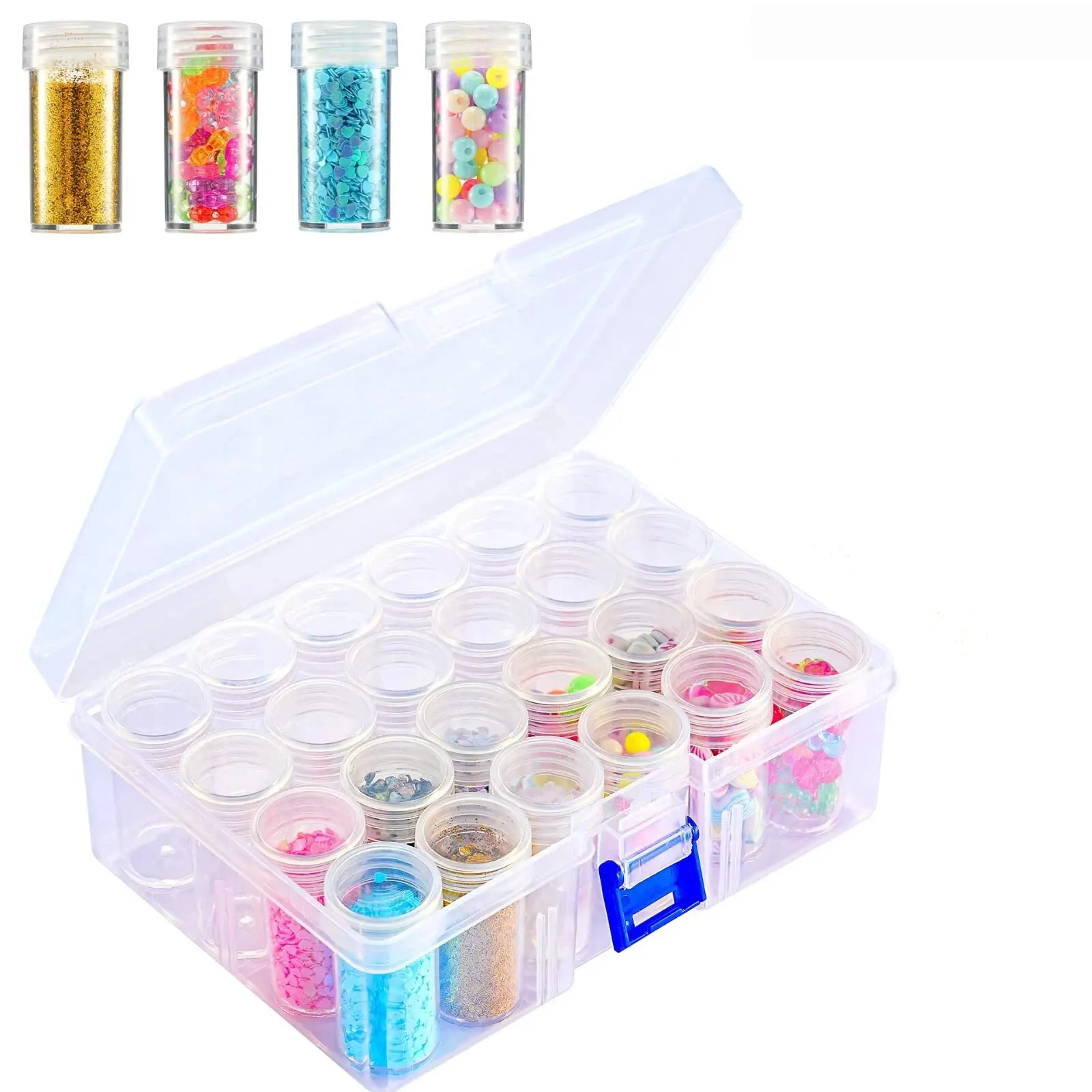 1pcs24 Grid Plastic Storage Box DIY Diamond Painting Handicraft Accessories Storage Box Beaded Ioose Bead Parts Box