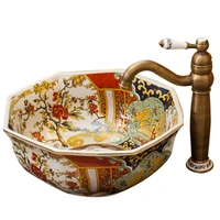 ห้องน้ํา Art อ่างล้างหน้า 410x390x180 มม.เซรามิค Nordic สไตล์โมเดิร์นห้องน้ําอ่างล้างหน้าขายส่ง 1